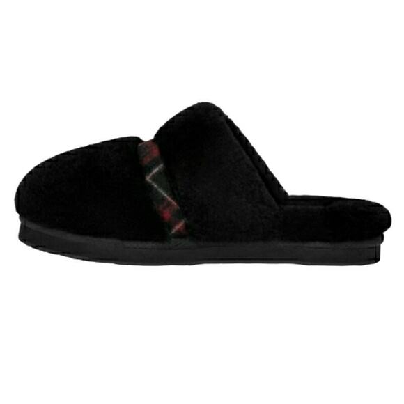 Authentic UGG Dalla Plaid black sheepskin slip on comfy slippers in box Size 10 - Picture 3 of 10